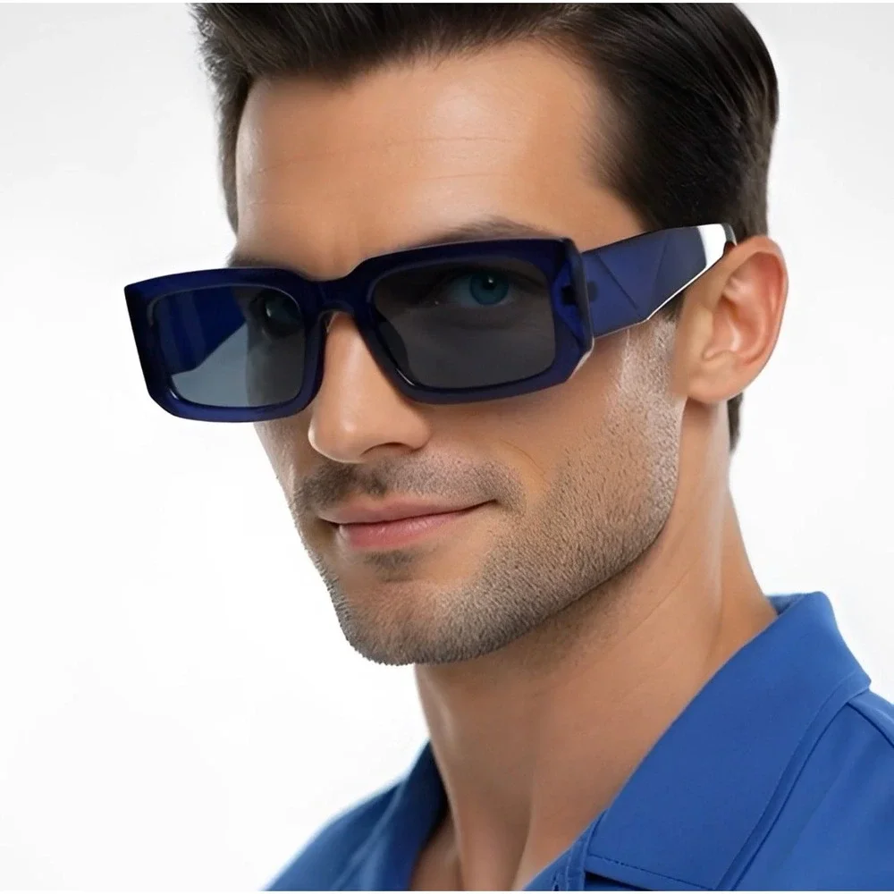 Sunglasses Men Designer Square Black Lens Fashion Shades Classic‎ Retro Lentes